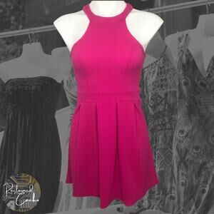 on twelfth Fuchsia Halter Mini Dress - Size Medium